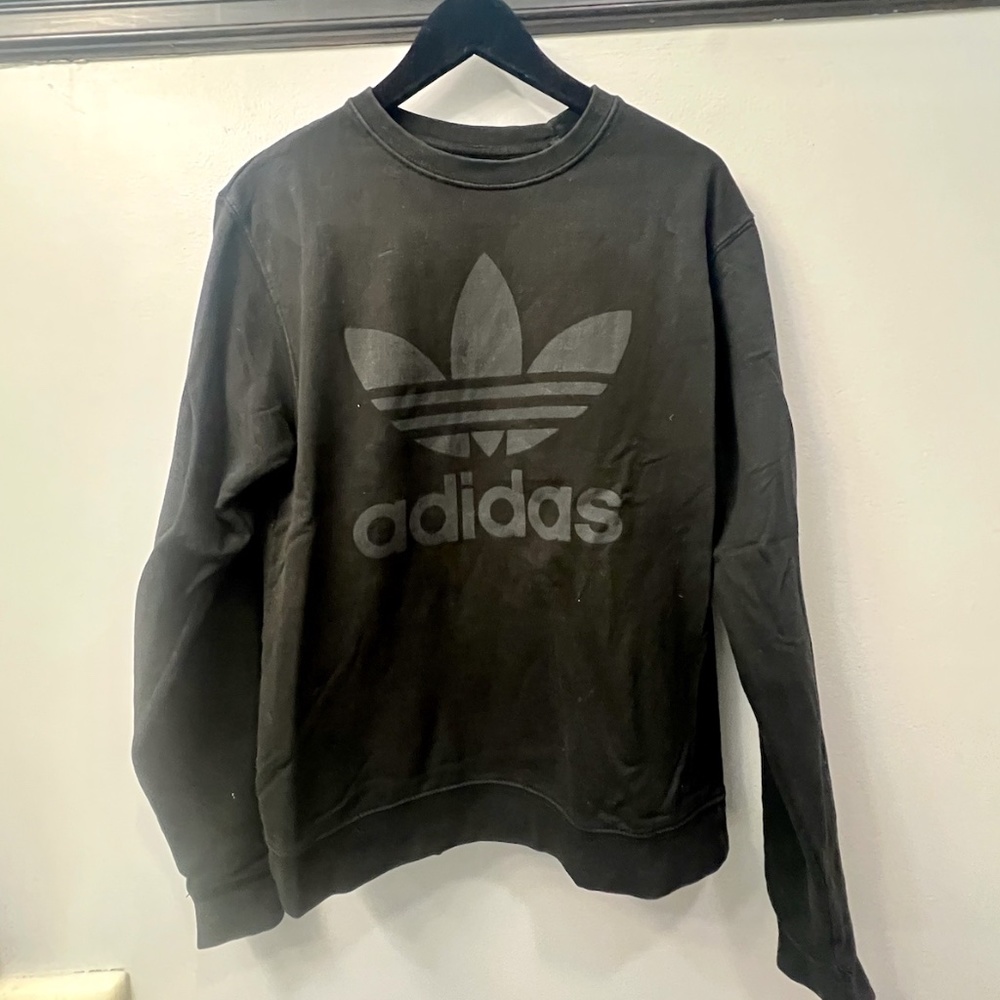 ADIDAS WOMENS LONG SLEEVE SWEATER, SIZE SMALL, BLACK